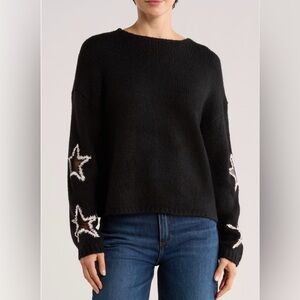 ❄️ Halogen cozy black Star Sleeve sweater XL